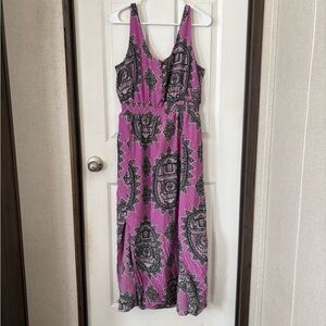 Maeve Purple and Black Maxi Dress